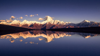Mountain reflection lake sunset clouds 5 - the sky free wallpaper for desktop