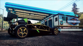 Car parked gasstation night starry - a gas station free wallpaper