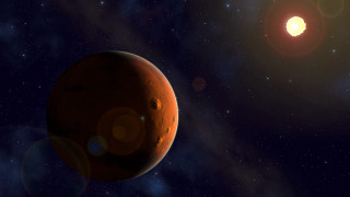 Red planet bright yellow star - a red planet free wallpaper for desktop