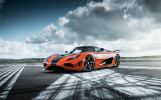 Sports car runway cloudy sky 3 - a runway under a cloudy sky free wallpaper