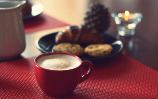Coffee cookies morning still life - the table free wallpaper