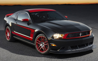 Black mustang red stripes dusk - the hood free wallpaper