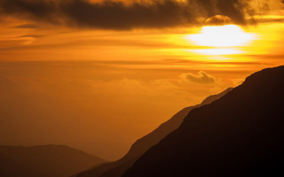 Bird sunset mountain ocean sky - sun free wallpaper for desktop