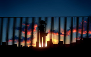 Sunset city fence aya goda - a fence free wallpaper