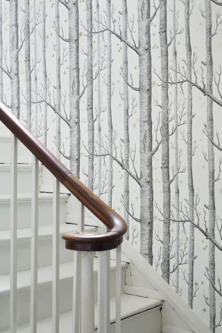Staircase wallpapered wall banister handrail - environment free wallpaper