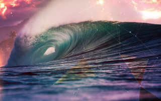 Wave star ocean city horizon - a star in the sky above free wallpaper