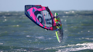 Person wind sail water waves - top of a body free wallpaper