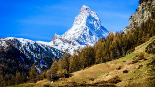 Mountain snowy peak grassy field - don arday free wallpaper
