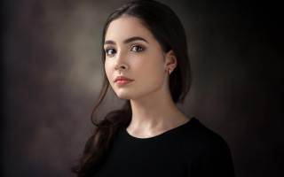 Woman black shirt serious look 2 - american barbizon school free wallpaper