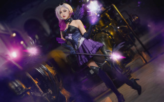 Woman wings bow car purple - du qiong free wallpaper