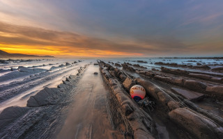 Boat beach sunset cloudy sky 2 - david park free wallpaper for desktop