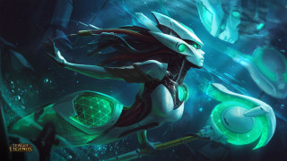 Futuristic suit woman sword glowing 2 - green light free wallpaper