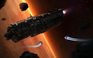 Space station red planet bright - a red planet free wallpaper for desktop