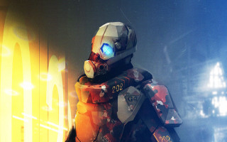 Futuristic man cyberpunk astronaut city - a futuristic suit free wallpaper for desktop