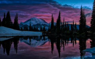 Mountain lake reflection sunset mystical - a lake free wallpaper