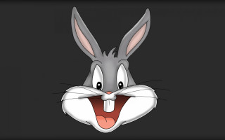 Cartoon rabbit open mouth smile - tongue free wallpaper for desktop