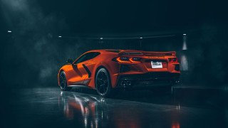Sports car smoke dark room - nice free wallpaper for desktop