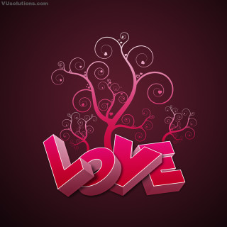 Love tree swirls branches artistic - free valentines wallpaper for tablet