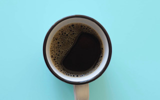 Coffee spoon blue background minimal - a spoon free wallpaper