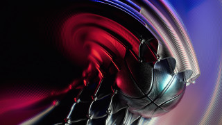 Metal object closeup red blue - a close up of a metal object free wallpaper