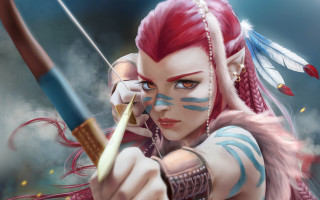 Redhair archer featherheadband fantasy epic - headband free wallpaper