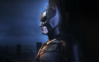 Batman night city lights window - a batman free wallpaper