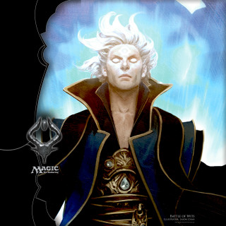 White hair man sword blue - magic free wallpaper for tablet