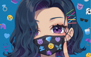 Aya goda anime smiley mask - anime girl free wallpaper for desktop