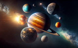 Solar system bright sun astronaut - a solar system free wallpaper