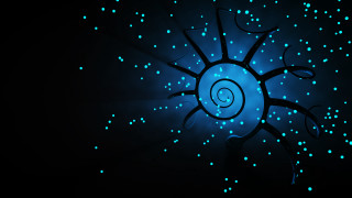 Blue light spiral bioluminescence hologram - bioluminescence free wallpaper