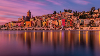 Cityscape twilight neo fauvism mystical - a colorful sky above free wallpaper