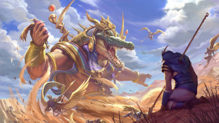 Desert dragon man sword egyptian - egyptian art free wallpaper