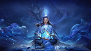 Woman crystal ball dragon fantasy 2 - a crystal ball free wallpaper