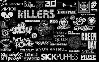 Black white logos poster design - post grunge free wallpaper