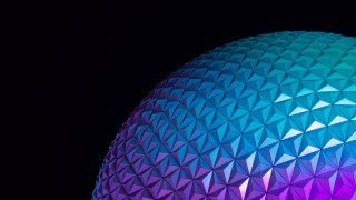 Futuristic building vaporwave dome clock - buckminster fuller free wallpaper for desktop