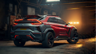 Red car garage night lights - a red car free wallpaper