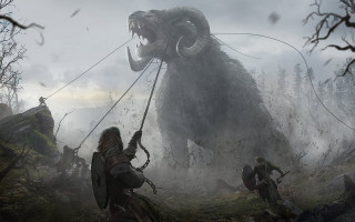 Forest giant monster sword man - darek zabrocki free wallpaper for desktop