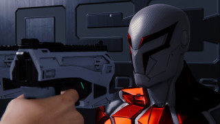 Futuristic pilot cobra mecha helmet - a machine gun free wallpaper