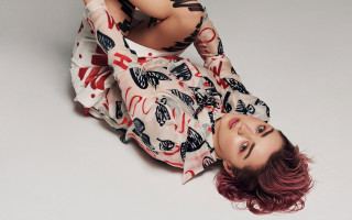 Woman crossed legs butterfly dress - charlotte harding free wallpaper