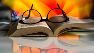 Book glasses fireplace lamp autumn - academic art free wallpaper