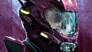 Helmeted skull man purple halo - halo free wallpaper for desktop