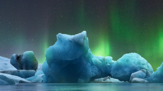 Iceberg green lights space art 2 - iceberg free wallpaper for desktop