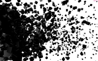 Cubes flying black white background 2 - particle free wallpaper