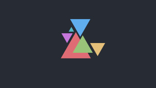 Colorful triangle logo dark background - geometric free wallpaper