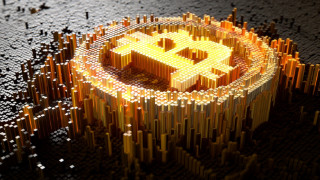 Bitcoin mosaic gold silver city - 4k free wallpaper
