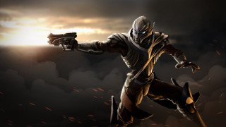 Man costume gun dog cloud - his hand and a dog free wallpaper