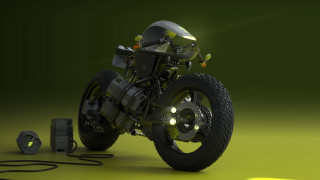 Motorcycle lights green background 3d - a motorcycle free wallpaper