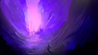 Purple landscape person bird night - landscape free wallpaper for desktop