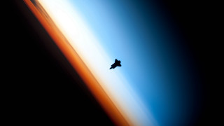 Bird flying over earth horizon - atmosphere free wallpaper