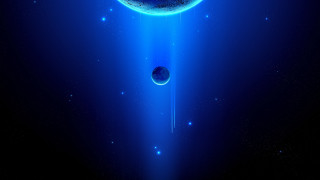 Blue space planet star glow - a blue glow free wallpaper